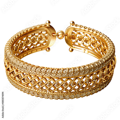 Valokuva Gold bracelet isolated on transparent background