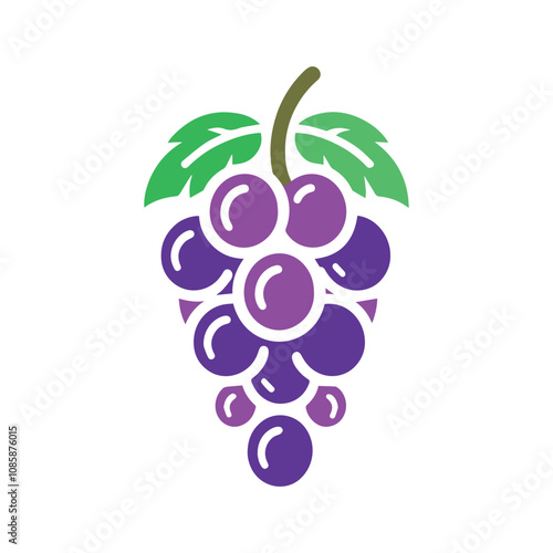 Minimalist Grapes logo. Healthy food concept.