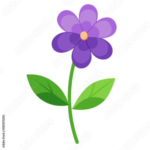 Violet Flower Plant Color Vector.