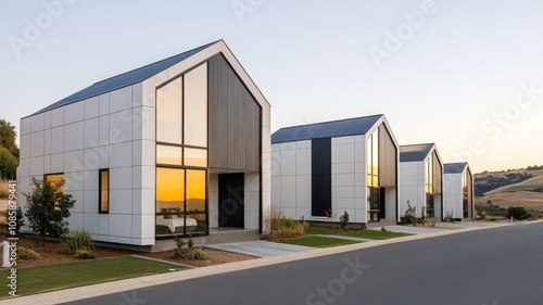 Wallpaper Mural Modern minimalist houses in serene landscape. Torontodigital.ca