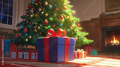 christmas tree with gifts