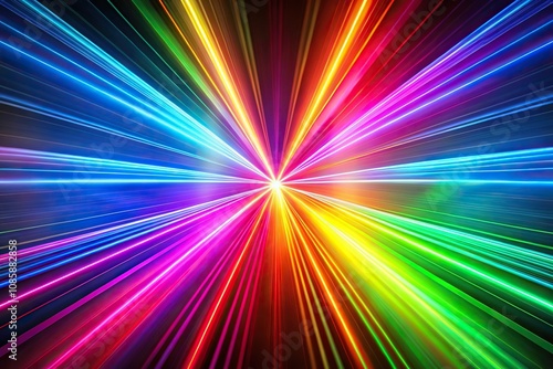Colorful abstract background with rotating neon laser beams