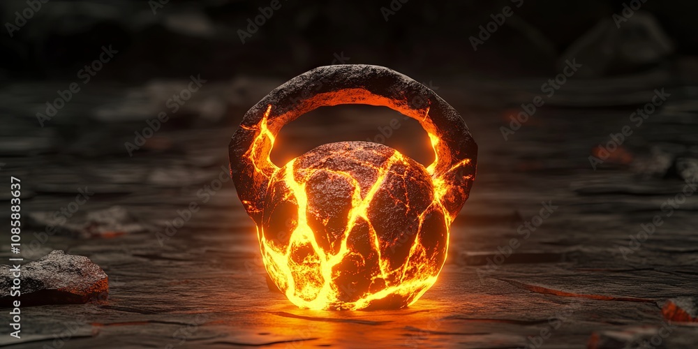 custom made wallpaper toronto digitalGlowing Lava Kettlebell: Abstract Fitness Concept