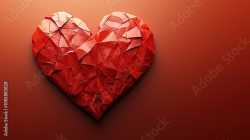 Wallpaper Mural Heart with a crack cartoon red origami. Torontodigital.ca