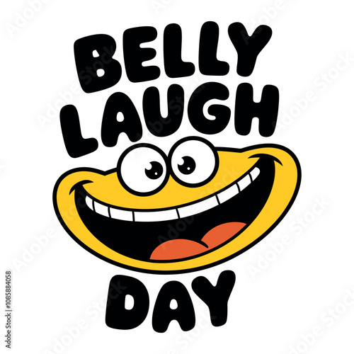 Belly Laugh Day T-Shirt Design – Fun Emoji Graphic for Happiness and Laughter