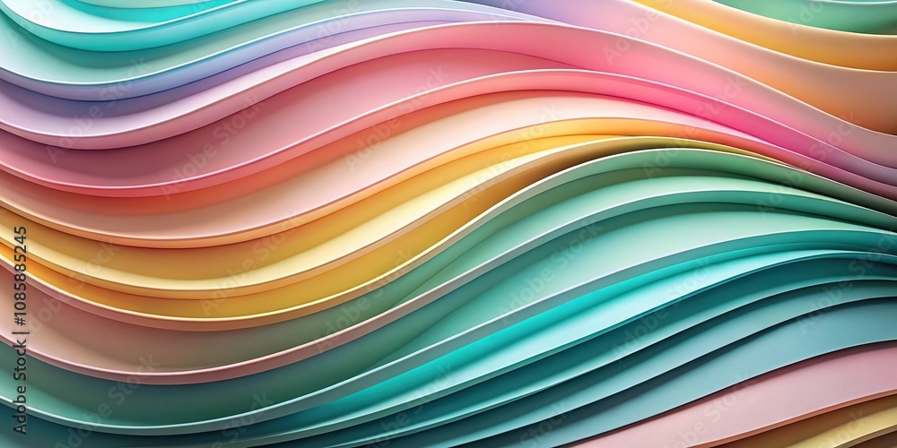 Colorful abstract layers with curved patterns in pastel shades extreme close-up Colorful abstract layers with curved patterns in pastel shades extreme close-up