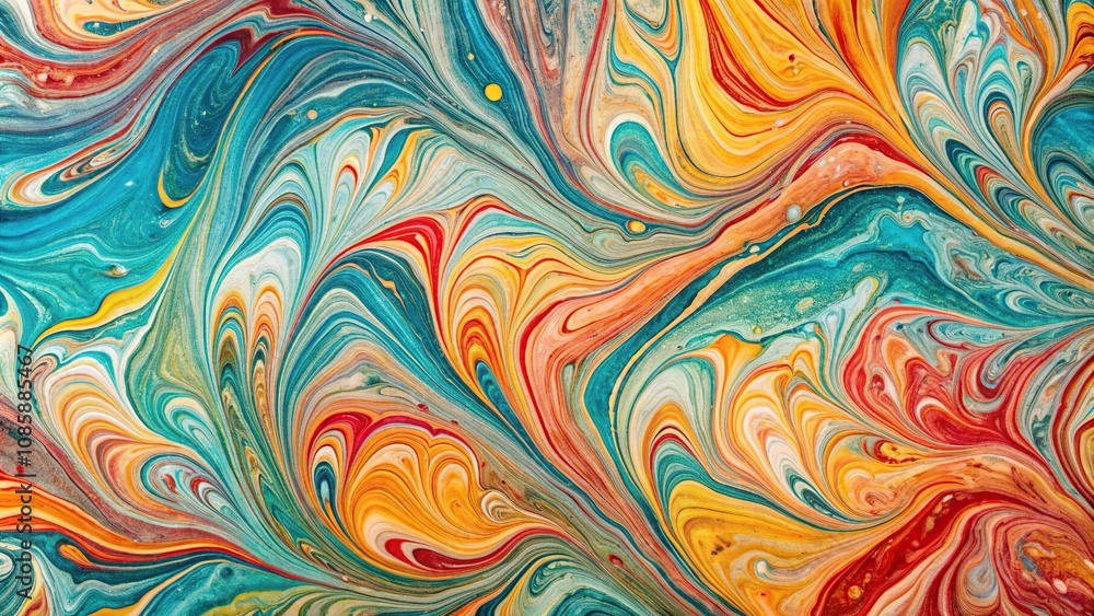 Colorful abstract marbled paper texture with flowing waves Colorful abstract marbled paper texture with flowing waves