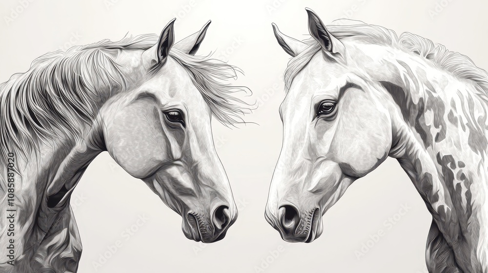Horse drawing animal mammal. Horse drawing animal mammal.