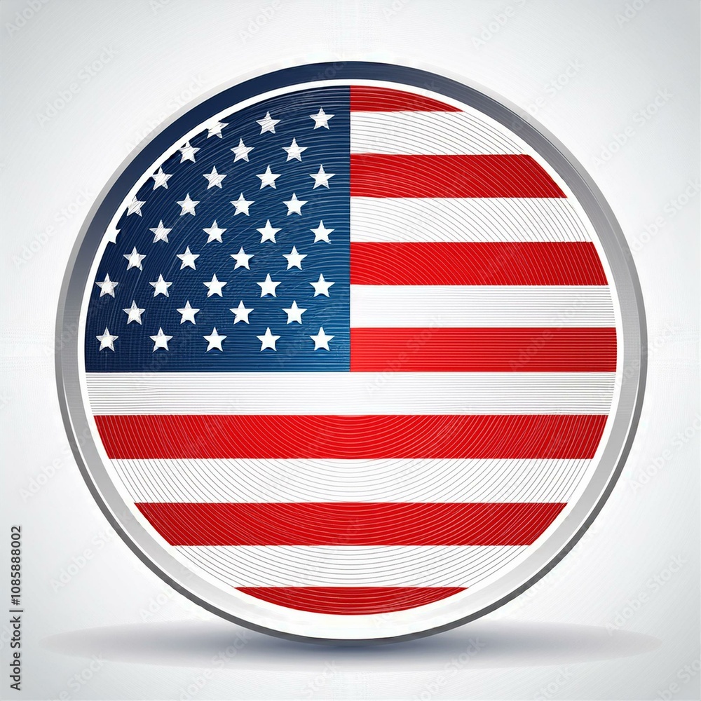 USA Round Flag AI Image USA Round Flag AI Image