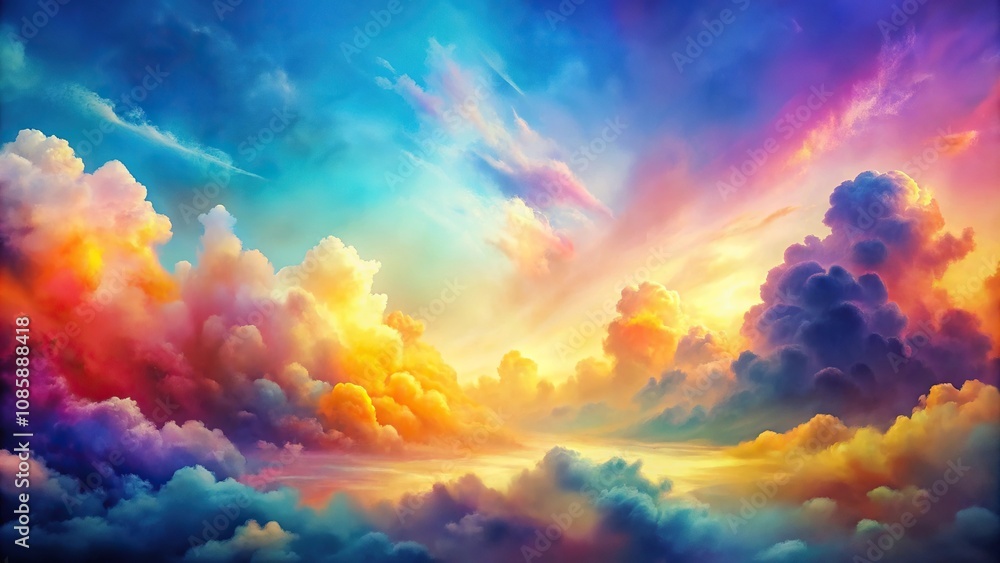colorful abstract sunset sky with rainbow clouds colorful abstract sunset sky with rainbow clouds