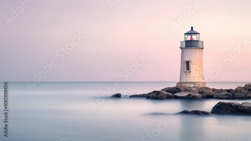 Wallpaper Mural Peaceful lighthouse by the calm ocean waves. Torontodigital.ca