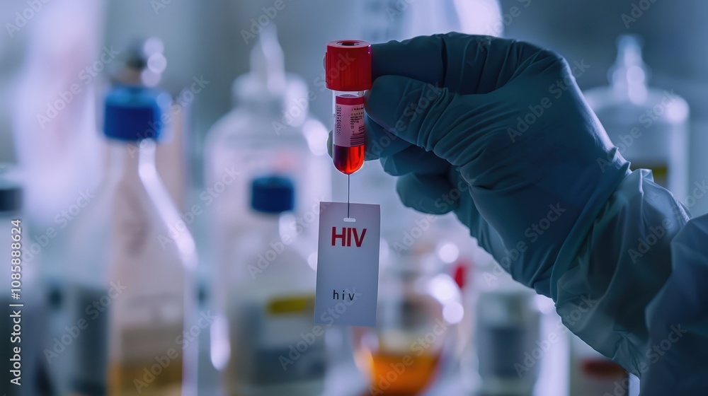 HIV Blood Test in a Laboratory HIV Blood Test in a Laboratory