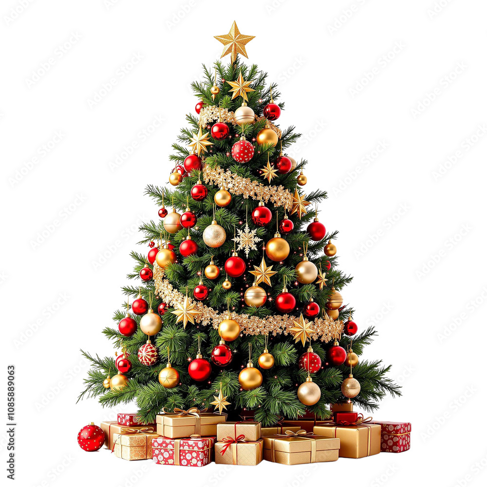 Christmas tree with star isolated on transparent background, png file A Christmas tree Christmas tree with star isolated on transparent background, png file A Christmas tree