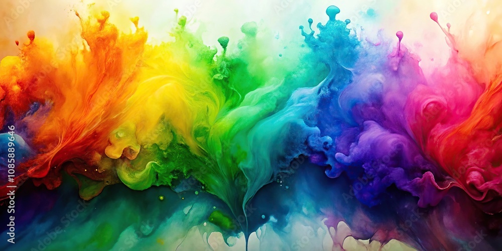 Fototapeta premium Colorful abstract watercolor paint background with liquid texture