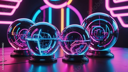 glowing neon light bulb