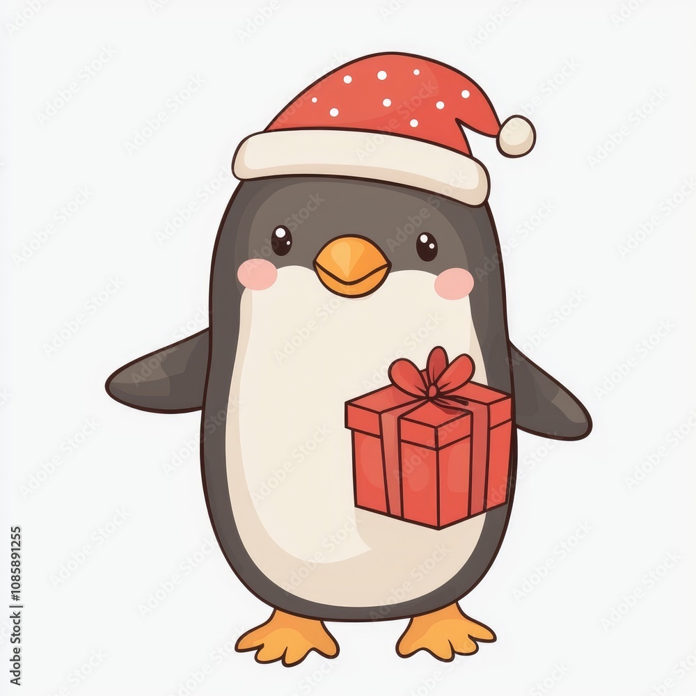 Adorable Christmas Penguin with Gift Adorable Christmas Penguin with Gift