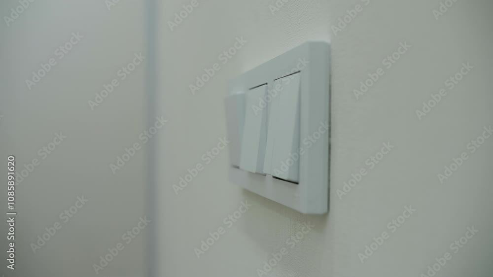 White light switch on the wall White light switch on the wall
