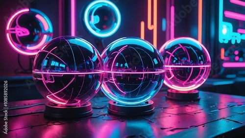 glowing neon lights