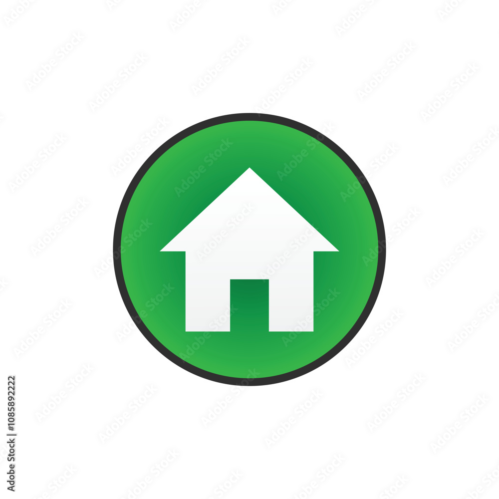 house icon. Color flat icon Button in circle on white background house icon. Color flat icon Button in circle on white background