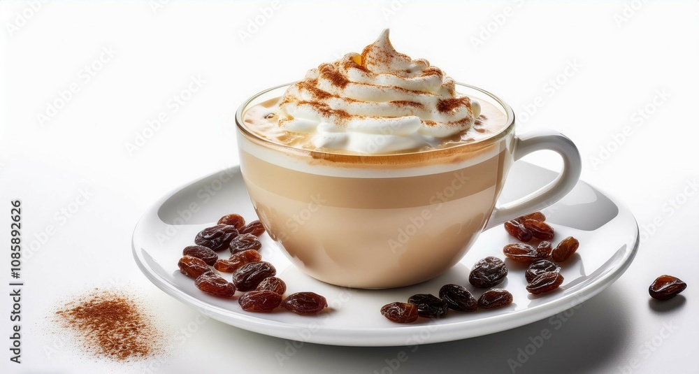 una taza de capuchino caliente con crema en un espacio aislado y limpio una taza de capuchino caliente con crema en un espacio aislado y limpio