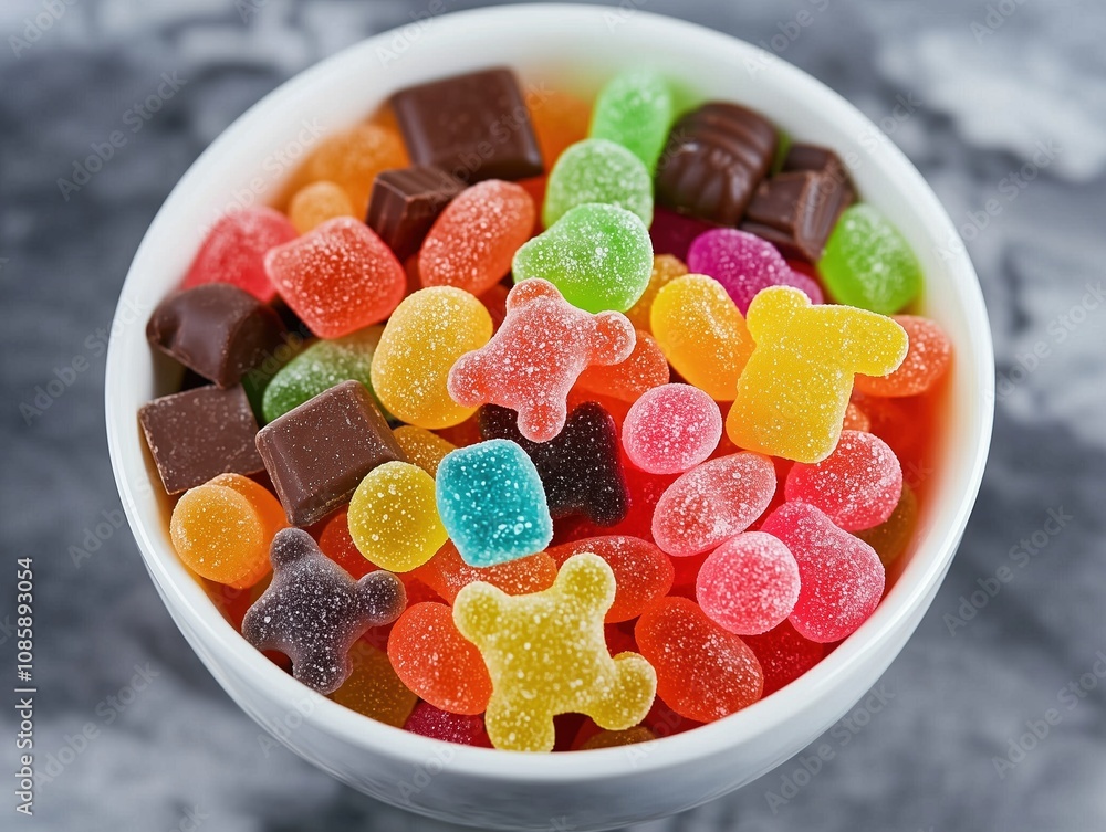 Colorful candy treats displayed in a bowl sweet shop food photography indoor close-up Colorful candy treats displayed in a bowl sweet shop food photography indoor close-up