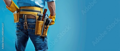 Close-up of a Construction Worker's Tool Belt photo