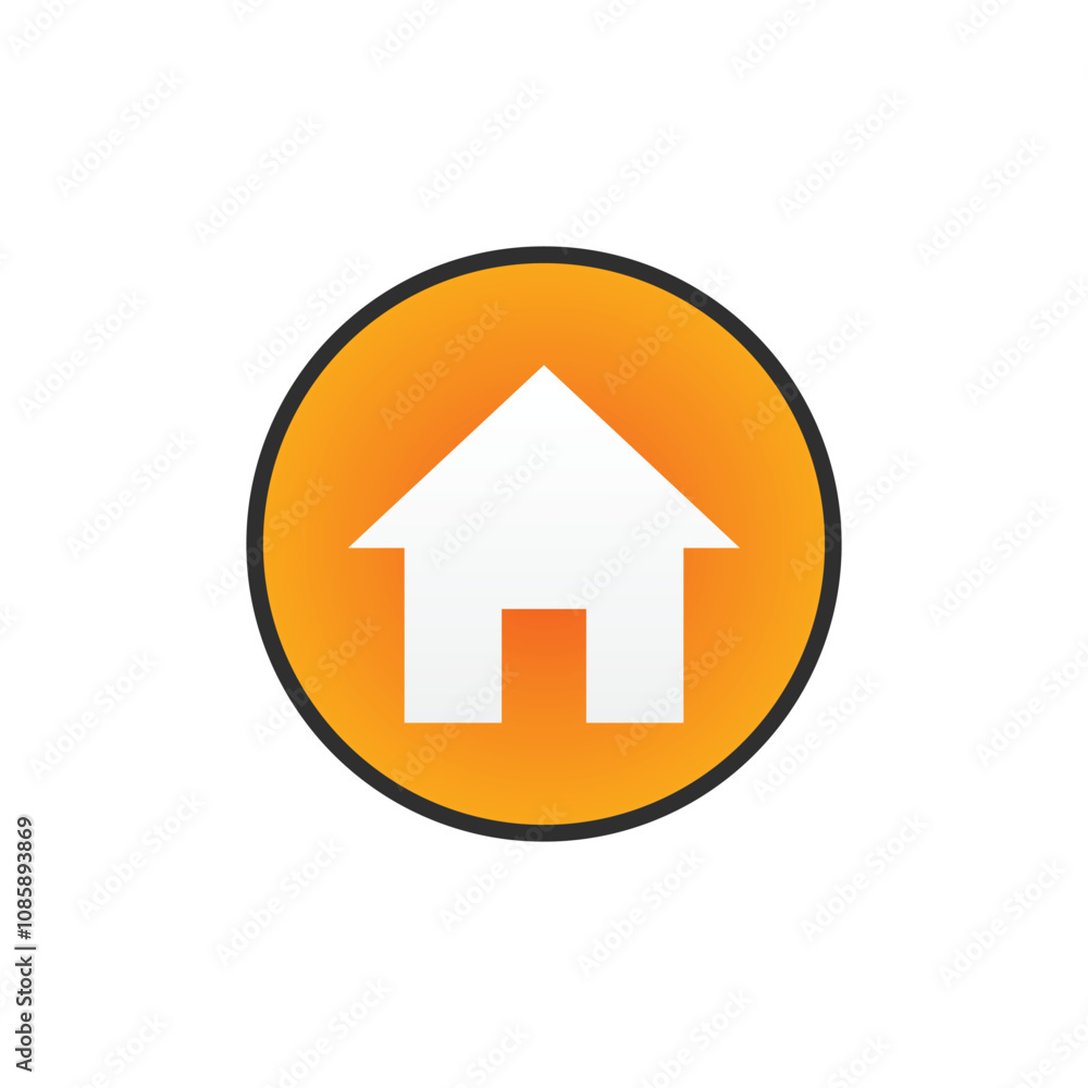 house icon. Color flat icon Button in circle on white background house icon. Color flat icon Button in circle on white background