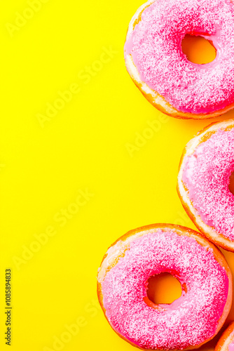 Minimalistic poster art of Donuts, Generative AI