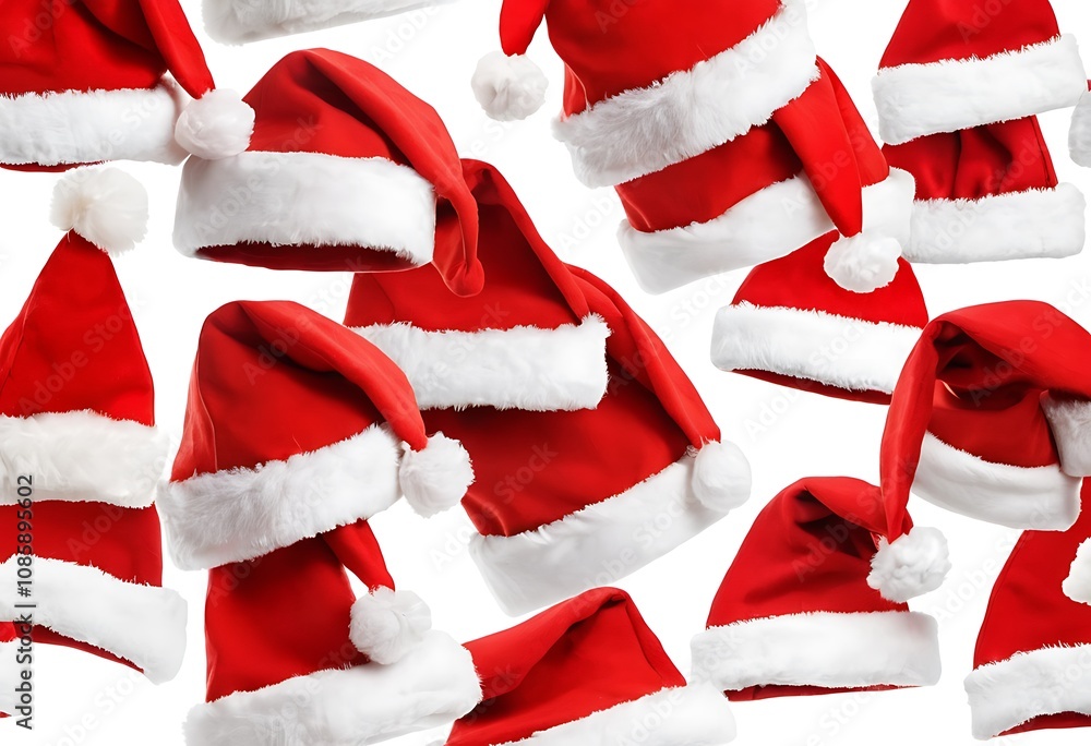 Collection of Santa's red hat isolated on white background Collection of Santa's red hat isolated on white background