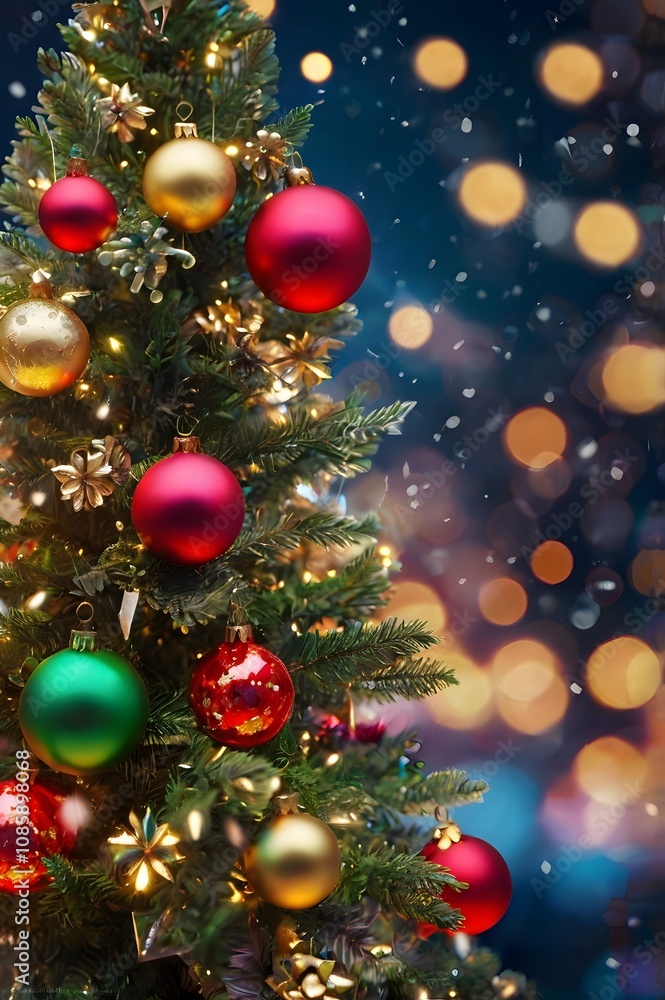 Breathtaking Christmas tree sparkling with timeless elegance. Breathtaking Christmas tree sparkling with timeless elegance.