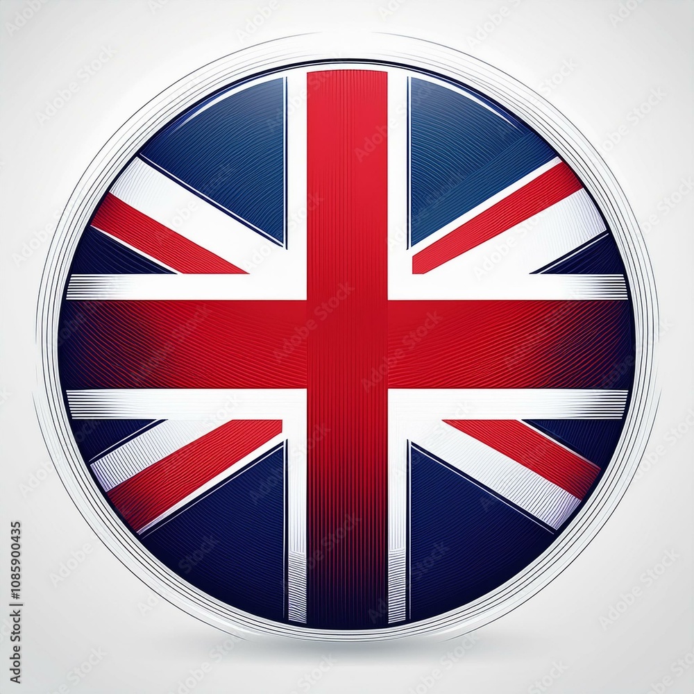 Obraz premium UK Round Flag AI Image