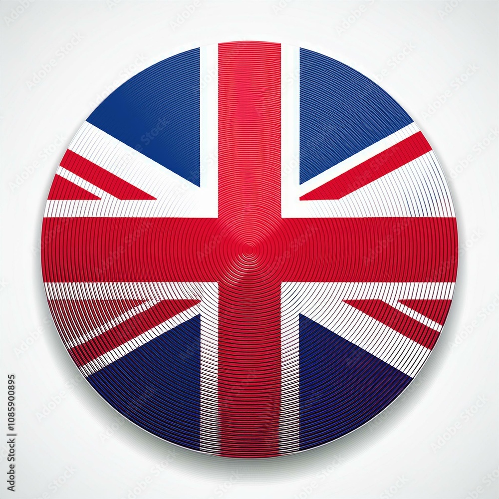 Obraz premium UK Round Flag AI Image