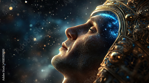 Human Face Merging with Galaxy Background