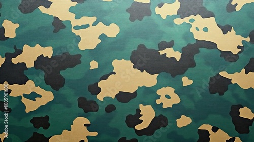 The vibrant camouflage pattern combines deep greens and earthy browns for a unique look photo