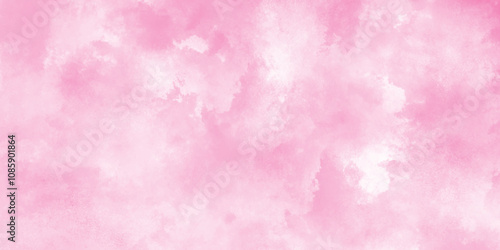 Stain artistic hand painted texture of pink, pastel hand painted watercolor of pink texture, White smoky watercolor painting on old paper texture, Pink rose tone abstract texture with cloudy stains.