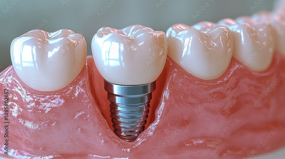 custom made wallpaper toronto digitalA dental implant is securely positioned in a gum model, showcasing modern oral surgery techniques