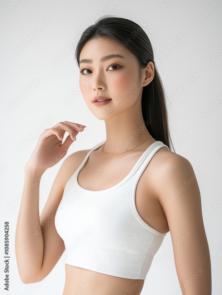 Fitness model pose studio portrait photography minimalist natural light beauty Fitness model pose studio portrait photography minimalist natural light beauty