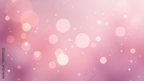 Soft pink bokeh light background with circular blur effects