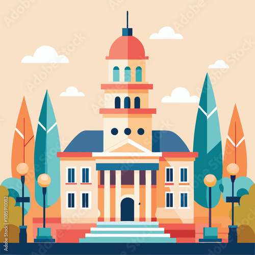 an ancient orthodox landmark with a towering dome, its architecture stands under the vast city sky