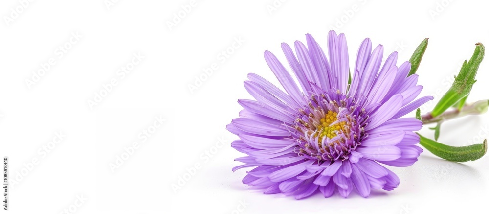 Violet Aster on White Background Violet Aster on White Background