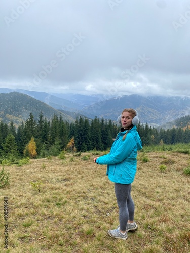 person walking in the mountains