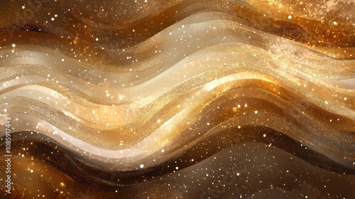 Golden Waves Abstract Background photo