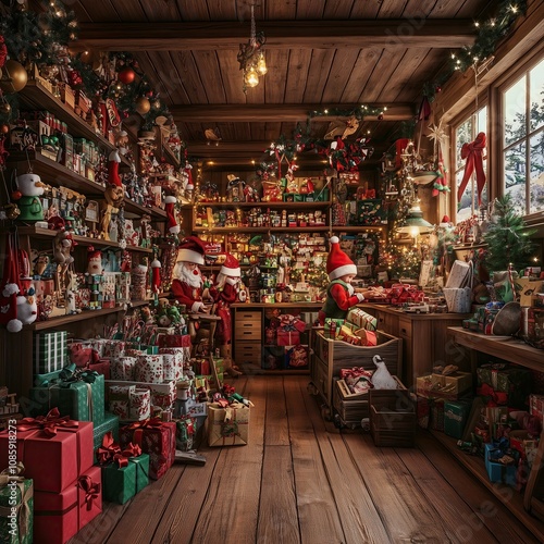 a vintage room full of Christmas themed toys