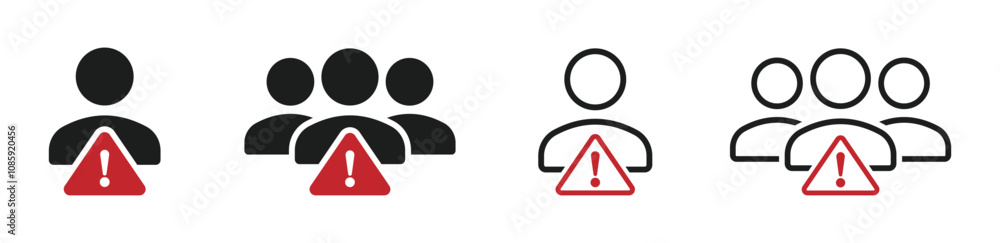 Account error vector icon. Account important notice icon Account error vector icon. Account important notice icon