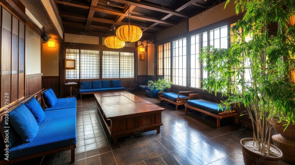 Japanese Style Interior Design with Traditional Furniture and a Tranquil Atmosphere Japanese Style Interior Design with Traditional Furniture and a Tranquil Atmosphere