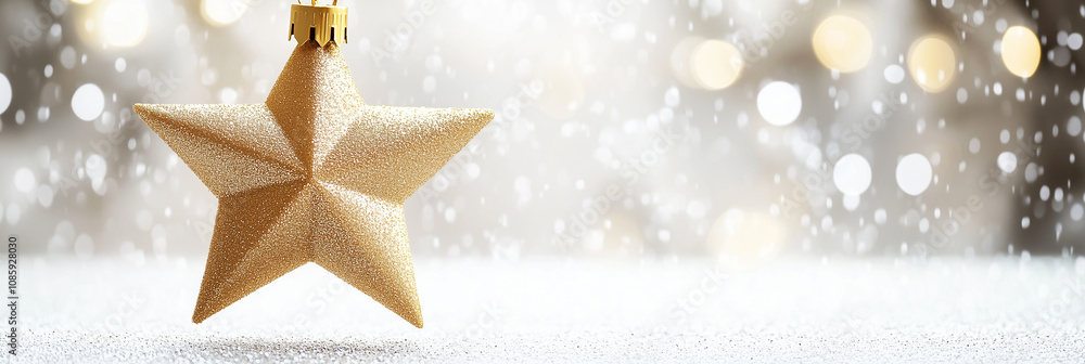 New Year’s Star Ornament with Sparkling Bokeh New Year’s Star Ornament with Sparkling Bokeh
