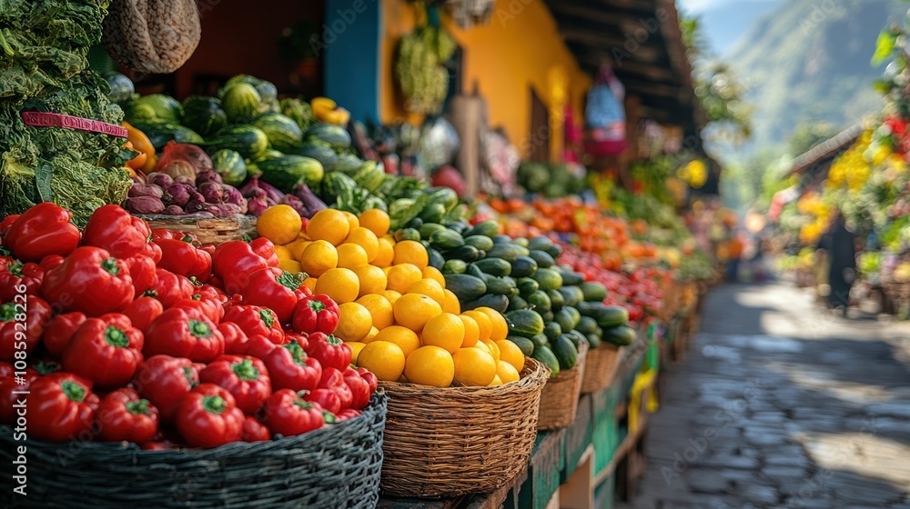 Latin street markets with fresh foods, handmade crafts, and traditional items Latin street markets with fresh foods, handmade crafts, and traditional items