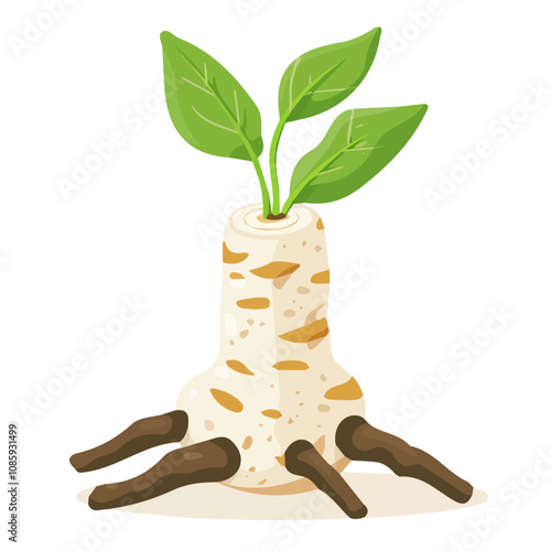 Simple flat 2D illustration of marshmallow root isolated on a white background, ai, vector marshmallow root icon set, vector design