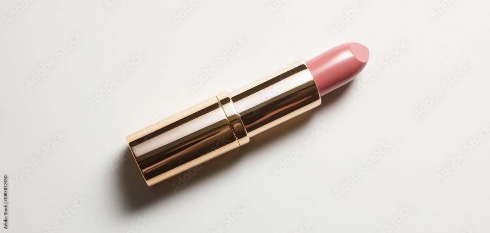 Sophisticated Gold Lipstick Beauty on Minimalist White Background - Elegant Makeup Product Photography for Ads and Promotion Sophisticated Gold Lipstick Beauty on Minimalist White Background - Elegant Makeup Product Photography for Ads and Promotion