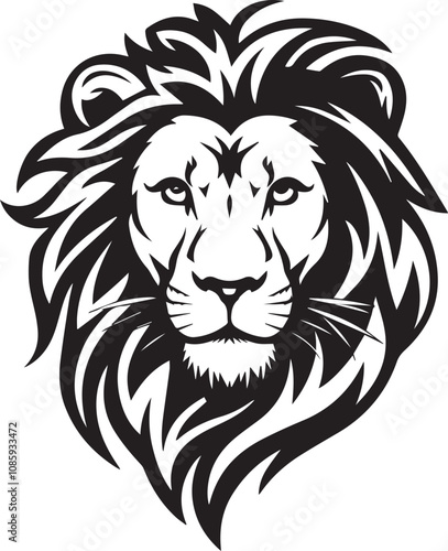 Detailed Lion Vector Silhouette Design for Branding, Logos, and Artistic Projects isolated on transparent background, Vector file photo